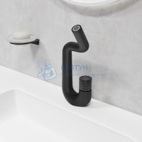 Смеситель для умывальника с управлением Push Control, черный матовый, Twist, IDDIS, TWIBLBTi01