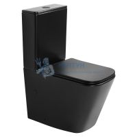 Унитаз ABBER Rechteck AC1210TMB компакт черный матовый, безободковый, смыв торнадо