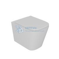 Унитаз подвесной безободковый белый D&K Quadro DT1516016 с сиденьем микролифт