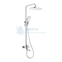 Душевая система Prohanss P60.24 для ванны и душа с тропическим душем поворотный излив 15 см, хром