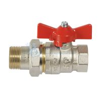 Кран 3/4" шаровый с АМЕРИКАНКОЙ красная бабочка COMISA (Италия) (35) 41.31.800