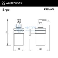 Дозатор для жидкого мыла подвесной Whitecross Ergo ER2240GL (золото)