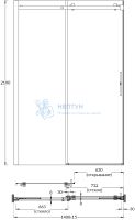 Душевая дверь CRISTALLO, стекло 140х210, упаковка 2/2