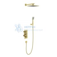 Душевая система встроенная с термостатом Timo Tetra-thermo SX-0179/17SM золото матовое