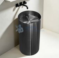 Раковина отдельностоящая Abber Wasser Kreis AF2414GM оружейная сталь