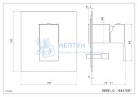 Встроенный однорычажный смеситель FUTURA для душа с переключателем на два потока, матовый черный