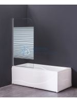 Шторка для ванны Grossman GR-100P (140х80) распашная, профиль хром, стекло полосатое