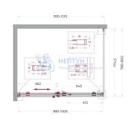 Душевой уголок BelBagno SOFT_CLOSE-2-AH-1-100/80-C-Cr