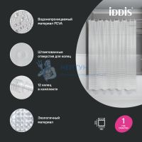Штора для ванной, 200x180 см, 3D, PEVA, Iddis, P01PV18i11