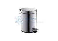 Корзина для мусора с педалью, 5л AQUATEK, полир. хром AQ4991CR