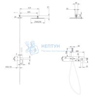 Душевая система ABBER Daheim AF8218G скрытого монтажа без излива, золото матовое