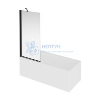 Шторка на ванну VETRO, распашная 80х150, матовый черный