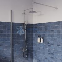 Душевая система с тропическим душем и изливом, хром глянцевый, Aiger, IDDIS, AIGSB3Fi06