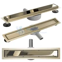 Душевой желоб с двухсторонней решеткой 80см Rea NEO&PURE PRO 800 Gold REA-G5601