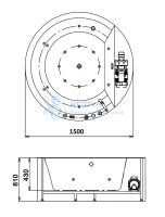 Акриловая ванна Gemy 150x150 отдельностоящая круглая G9230 K