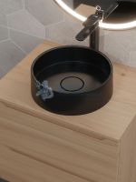 Раковина для ванной накладная кварцевая Uperwood Tanos Quartz 35 см, круглая, космос