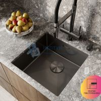 Мойка нерж.сталь, универсального монтажа, графит, 440*440, Edifice, Iddis EDI44G0i77