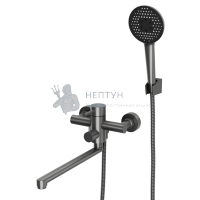Смеситель для ванны с длинным поворотным изливом RUSH Melos SUS1101-51Grey графит
