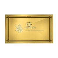 Мойка нерж. сталь, универсального монтажа, матовое золото, 740*440, Edifice, Iddis EDI74B0i77