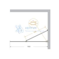 Душевая перегородка универсальная LIBERTA-L-1-TB-115-C-NERO