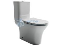Унитаз-компакт безободковый с сиденьем микролифт Ceramicanova Fortuna Белый CN9001