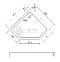 Душевой поддон акриловый Gemy 800x800 ST09T