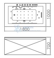 Акриловая ванна Gemy 180x180 прямоугольная G9258