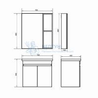Тумба-умывальник подвесная Comforty Осло-70ПД бетон светлый с раковиной COMO 70 00-00006118CF