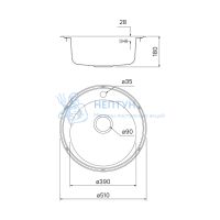 Мойка нержавеющая cталь, полированная, D510, Basic, Iddis BAS51P0i77