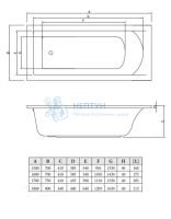Акриловая ванна C-Bath Selena 170x75 прямоугольная CBQ007003