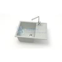 Мойка Agata 151/Q10 Светло серый 645x505x218 матовая из искусственного камня