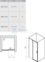 Душевая дверь MSD2-120 L профиль хром+прозрачное стекло Ravak 0WLG0C00Z1