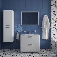 Тумба напольная, белая, 80 см, Brick, Iddis BRI80WFi95. Подходит ум. 0108000i28