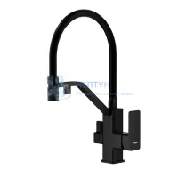 Смеситель Raglo R85.62.06 для кухни с подключением к фильтру съёмный гибкий излив с магнитным фиксатором, черный