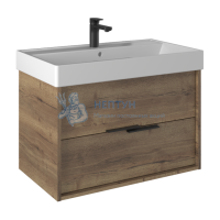 Тумба с умывальником Briz Teсо 80 см Дуб Веллингтон табак 243 03-18080-17 00 ВЕЛ