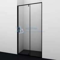 Душевая дверь 900x2000 Прозрачные стекла Профиль Черный Wasserkraft 74P04