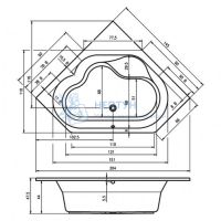 Акриловая ванна Riho Winnipeg 145x145 нестандартной формы B010001005