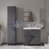 Пенал напольный VOLNA Геометри/Geometry 40 графит