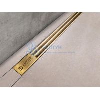 BERGES Желоб водосток SUPER Slim 800, золото, боковой выпуск S-сифон D50 H60 092154