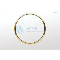 Смывная клавиша Geberit Sigma10, смыв/стоп: белые, позолота 115.758.KK.5