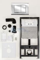 Комплект инсталляции NOVAFLOW с панелью смыва NOVA QUAD 001 хром, глянцевый 19101031001 Рехау