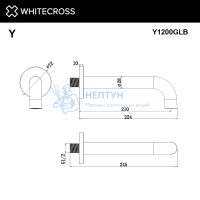 Излив настенный Whitecross Y1200GLB (брашированное золото)