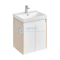 Тумба под раковину AQUATON Сканди Doors 55 белый глянец, дуб верона, 1A278801SDB20