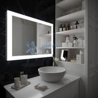 Зеркало Континент Relax LED, 120x80 см, LED подсветка, сенсорный выключатель, часы, антизапотевание ЗЛП784