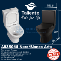 Унитаз Taliente Arte AR35045 Nero напольный с бачком