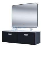 Тумба под двойную раковину Uperwood Modul 120 см, подвесная, матовая, черная