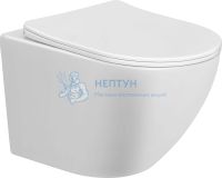 Унитаз подвесной белый безободковый с сиденьем микролифт Taliente Amato AM25010
