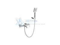 Смеситель для ванны и душа в комплекте с ручным душем, шлангом и держателем BelBagno ACQUA-VASM/DFS-CRM