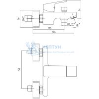 Смеситель для ванны ECA 102102469C1EX матовый черный