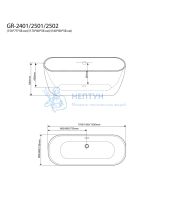 Акриловая ванна Grossman 160x80 отдельностоящая овальная GR-2502